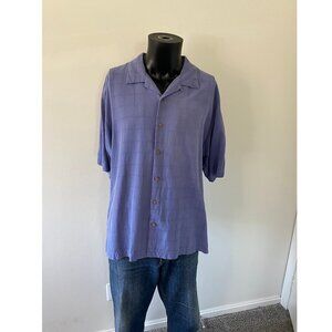 Tommy Bahama Textured Silk Camp Shirt (Bluish Peorple)